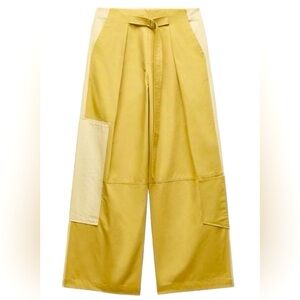 SOLD OUT NWT, ZARA CARROT FIT TROUSERS WITH POCKETS OLIVE GREEN XL!